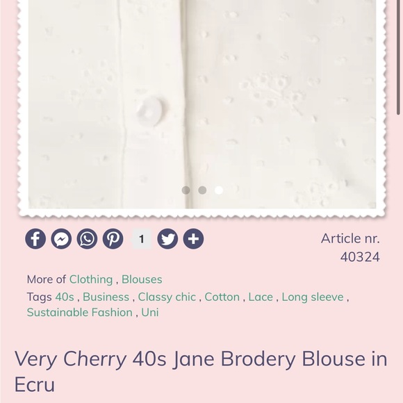 Very cherry 🍒 40s Jane Brodery blouse - Picture 6 of 8
